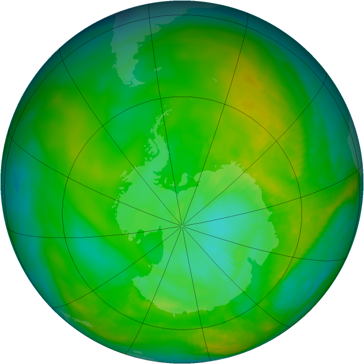 Antarctic ozone map for 03 January 1979